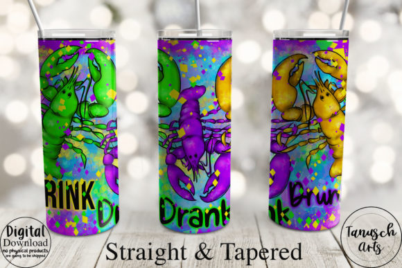 20 Oz Mardi Gras Crawfish PNG for Tumbler Wraps