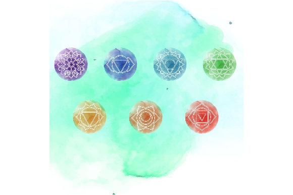 Chakra Symbols Watercolor for Yoga Amp Sellers