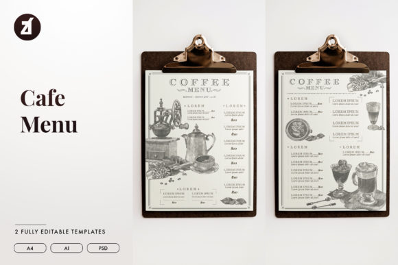 Coffee Vintage Menu Template: Premium Print Templates