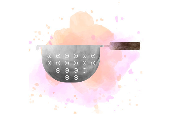 Colander Watercolor: Fresh Kitchen Branding