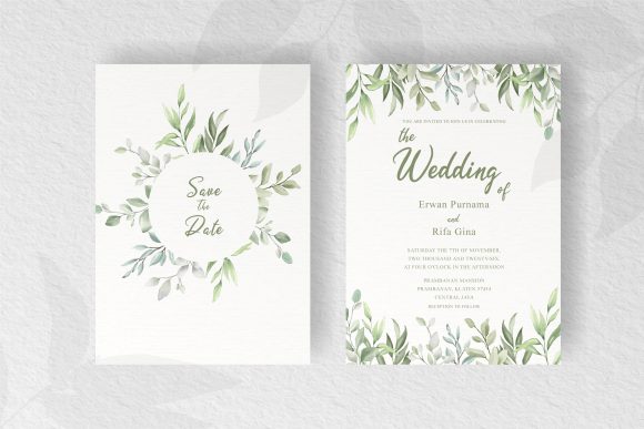 Elegant Watercolor Leaves Wedding Card Review