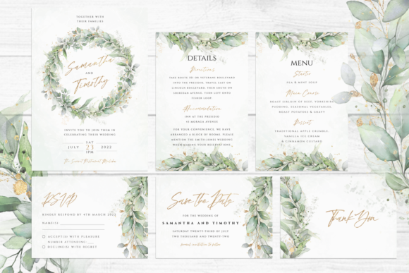 Eucalyptus Wedding Invite Suite: Premium Print Templates