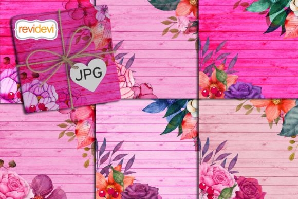 Floral Wood Pink Valentine Backgrounds Review