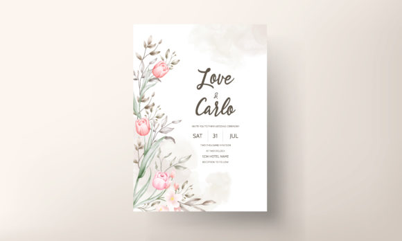 Flower Leaves Watercolor Wedding Card Review