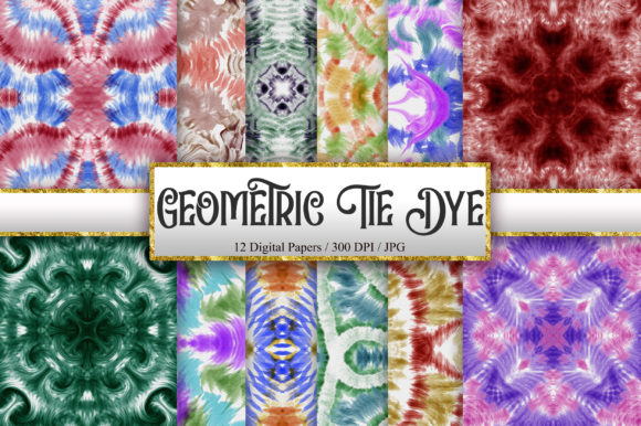 Geometric Tie Dye Background Patterns for Crafters