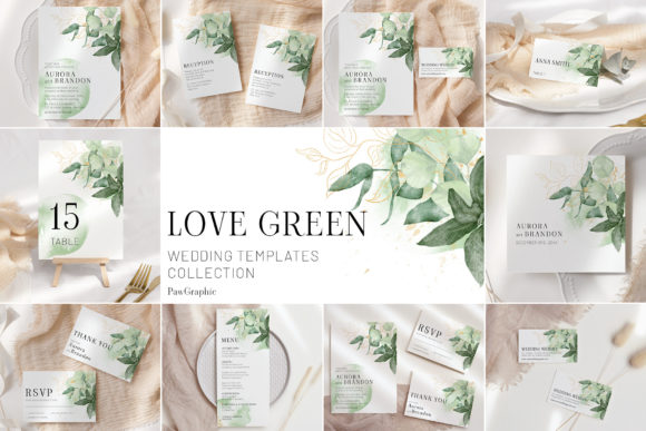 Greenery Gold Wedding Template Cards: Print Templates Review