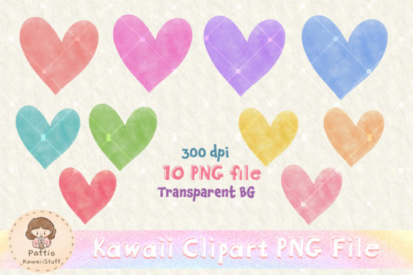Watercolor Clipart Heart Valentines 01 for Crafts