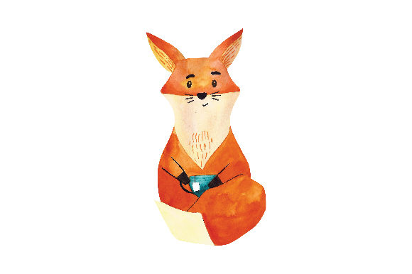 Watercolor Fox Tea Time: A Charming Animals Asset