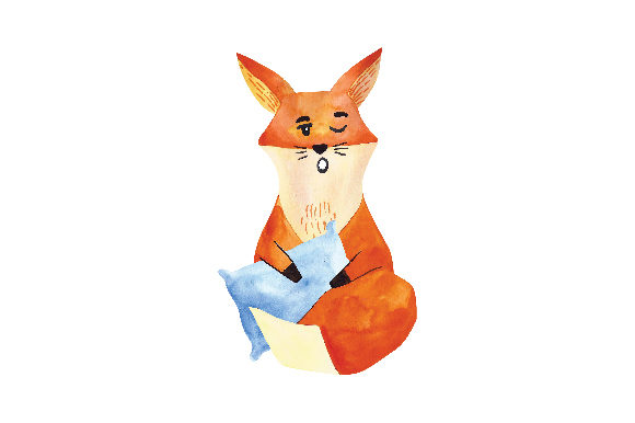 Watercolor Sleepy Fox: A Cozy Animals Asset for Crafters