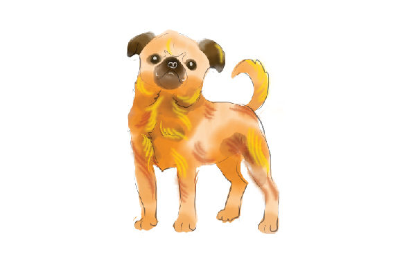 Watercolor Smooth Coat Brussels Griffon for Dogs Shops