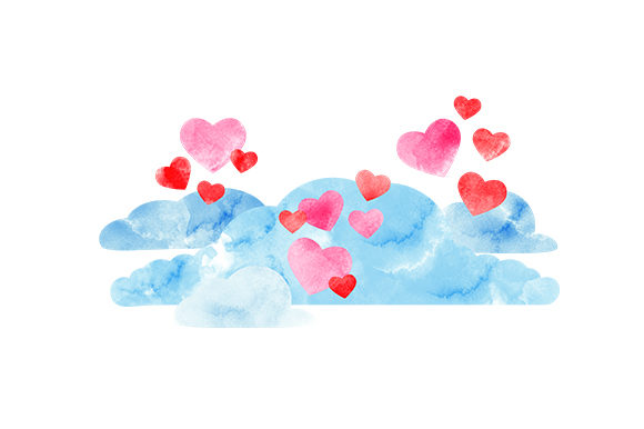 Watercolour Heart Cloud for Valentine S Day Branding