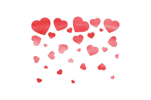 Watercolour Heart Shower for Valentine S Day Design
