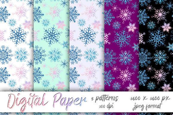 Winter Snowflakes Patterns for Seasonal Branding
